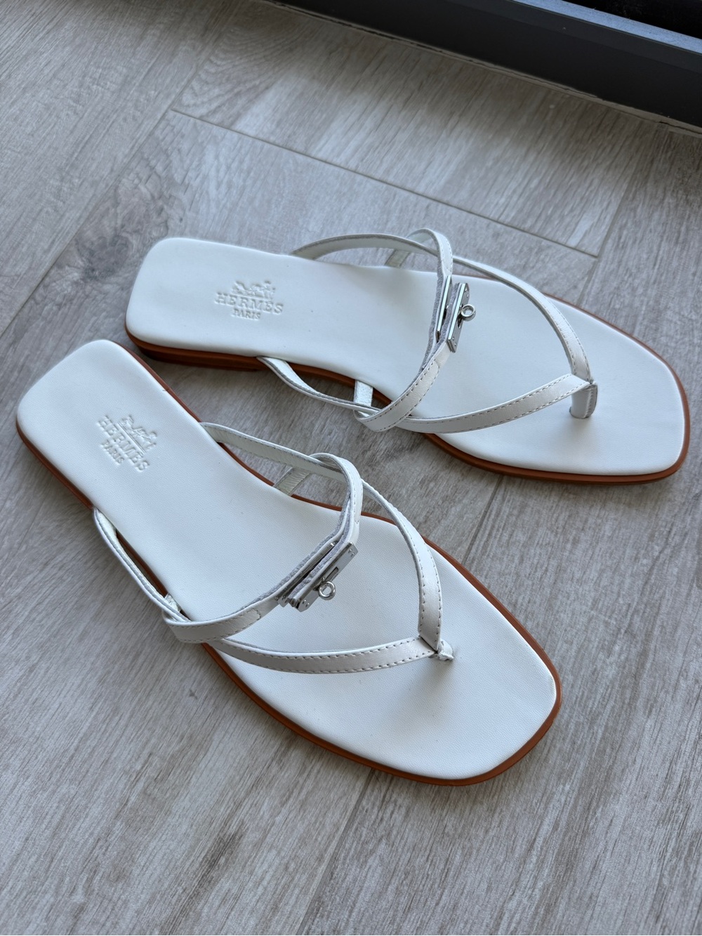 Hermes Miss Sandals Size 40 White